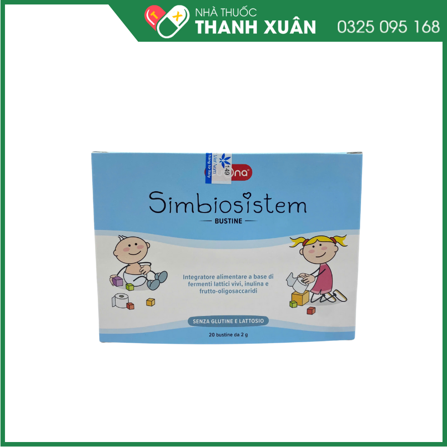 Men vi sinh Simbiosistem Bustine bổ sung chất xơ phòng táo bón và loạn khuẩn cho đường ruột